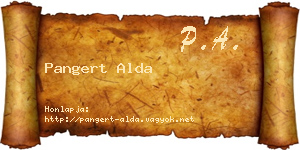 Pangert Alda névjegykártya